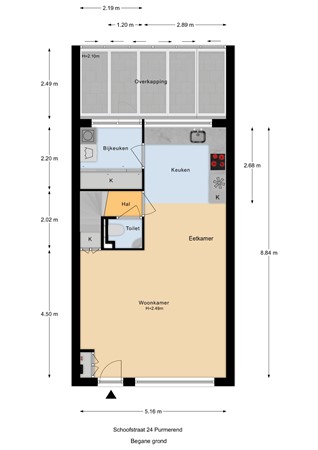 Plattegrond - Schoofstraat 24, 1446 DD Purmerend - Schoofstraat 24_Begane grond.jpg